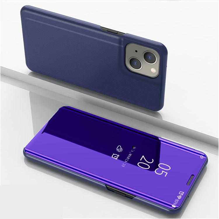 Plated Mirror Horizontal Flip Leather Phone Case with Holder