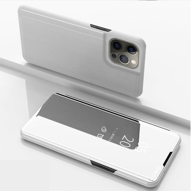 Plated Mirror Horizontal Flip Leather Phone Case with Holder