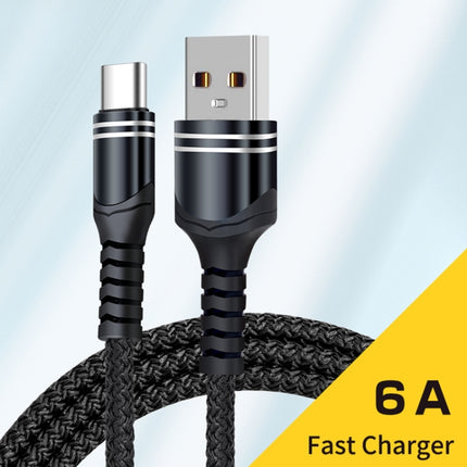 6A USB-Ladekabel im Woven-Stil, Kabellänge: 1 m, USB-C/Typ-C, Micro USB, 8-polig