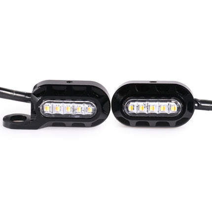 HP-Z058 Motorcycle Modified Rearview Mirror LED Turn Signal Light for Harley Sportsters XL 883 / 1200, For Honda / Yamaha / Kawasaki-Black White, Black, Electroplating White, Electroplating Black