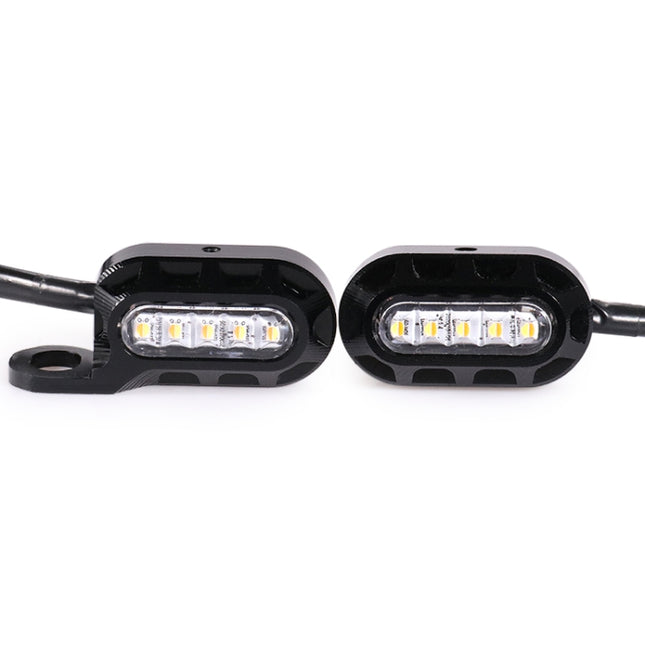 HP-Z058 Motorcycle Modified Rearview Mirror LED Turn Signal Light for Harley Sportsters XL 883 / 1200, For Honda / Yamaha / Kawasaki-Black White, Black, Electroplating White, Electroplating Black