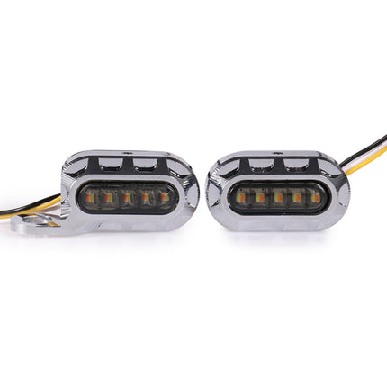 HP-Z058 Motorcycle Modified Rearview Mirror LED Turn Signal Light for Harley Sportsters XL 883 / 1200, For Honda / Yamaha / Kawasaki-Black White, Black, Electroplating White, Electroplating Black
