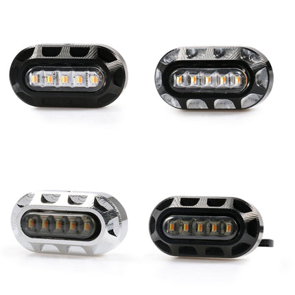 HP-Z058 Motorcycle Modified Rearview Mirror LED Turn Signal Light for Harley Sportsters XL 883 / 1200, For Honda / Yamaha / Kawasaki-Black White, Black, Electroplating White, Electroplating Black