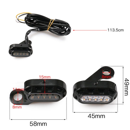 HP-Z058 Motorcycle Modified Rearview Mirror LED Turn Signal Light for Harley Sportsters XL 883 / 1200, For Honda / Yamaha / Kawasaki-Black White, Black, Electroplating White, Electroplating Black
