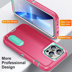 3 in 1 Rugged Holder Phone Case, For iPhone 14, For iPhone 14 Plus, For iPhone 14 Pro