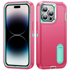 3 in 1 Rugged Holder Phone Case, For iPhone 14, For iPhone 14 Plus, For iPhone 14 Pro