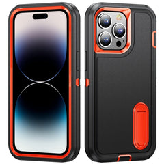 3 in 1 Rugged Holder Phone Case, For iPhone 14, For iPhone 14 Plus, For iPhone 14 Pro