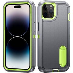 3 in 1 Rugged Holder Phone Case, For iPhone 14, For iPhone 14 Plus, For iPhone 14 Pro