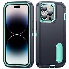 3 in 1 Rugged Holder Phone Case, For iPhone 14, For iPhone 14 Plus, For iPhone 14 Pro