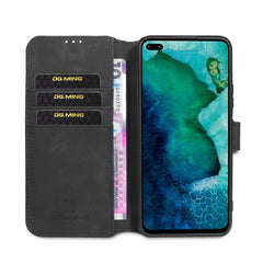 DG.MING Retro Oil Side Horizontal Flip Case with Holder & Card Slots & Wallet, For Huawei Honor V30 Pro