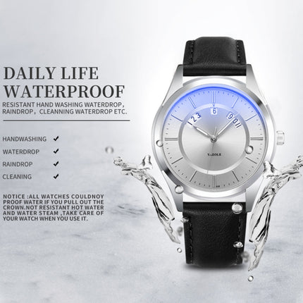 YAZOLE 513 Leather Band Calendar Waterproof Quartz Watch