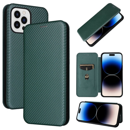 Carbon Fiber Texture Magnetic Flip Leather Phone Case, For iPhone 14, For iPhone 14 Plus, For iPhone 14 Pro, For iPhone 14 Pro Max