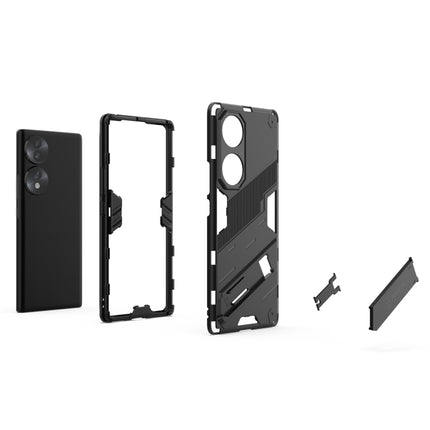 Punk Armor 2 in 1 PC + TPU Shockproof Case with Invisible Holder, For Honor 70, For Honor 70 Pro