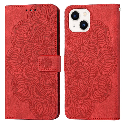 Mandala geprägte Flip Leder Handyhülle, Für iPhone 13 mini, Für iPhone 13, Für iPhone 13 Pro, Für iPhone 13 Pro Max, Für iPhone 12 mini, Für iPhone 12 / 12 Pro