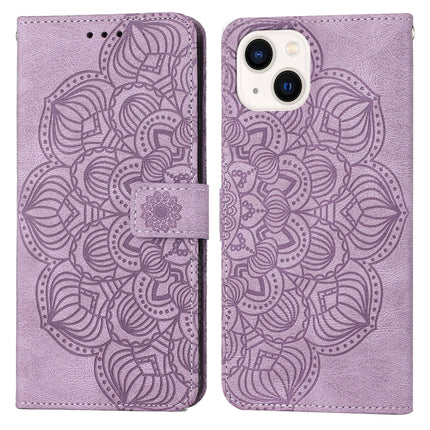 Mandala geprägte Flip Leder Handyhülle, Für iPhone 13 mini, Für iPhone 13, Für iPhone 13 Pro, Für iPhone 13 Pro Max, Für iPhone 12 mini, Für iPhone 12 / 12 Pro