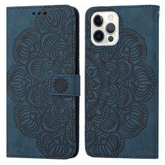 Mandala Embossed Flip Leather Phone Case, For iPhone 13 mini, For iPhone 13, For iPhone 13 Pro, For iPhone 13 Pro Max, For iPhone 12 mini, For iPhone 12 / 12 Pro