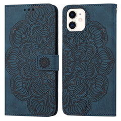 Mandala Embossed Flip Leather Phone Case, For iPhone 13 mini, For iPhone 13, For iPhone 13 Pro, For iPhone 13 Pro Max, For iPhone 12 mini, For iPhone 12 / 12 Pro