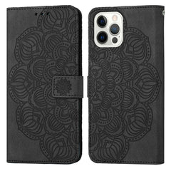 Mandala Embossed Flip Leather Phone Case, For iPhone 13 mini, For iPhone 13, For iPhone 13 Pro, For iPhone 13 Pro Max, For iPhone 12 mini, For iPhone 12 / 12 Pro