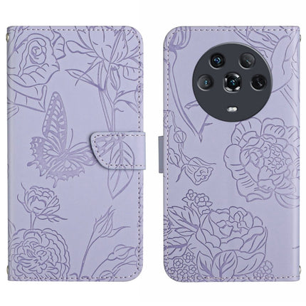 Skin Feel Butterfly Peony Embossed Leather Phone Case, For Honor Magic4, For Honor Magic4 Pro, For Motorola Moto G42, For Motorola Moto G62 5G