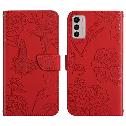 Skin Feel Butterfly Peony Embossed Leather Phone Case, For Honor Magic4, For Honor Magic4 Pro, For Motorola Moto G42, For Motorola Moto G62 5G
