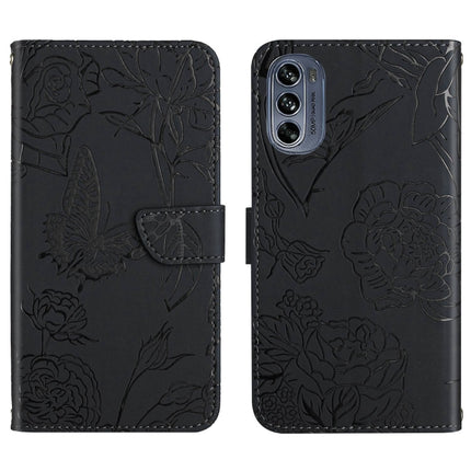 Skin Feel Butterfly Peony Embossed Leather Phone Case, For Honor Magic4, For Honor Magic4 Pro, For Motorola Moto G42, For Motorola Moto G62 5G