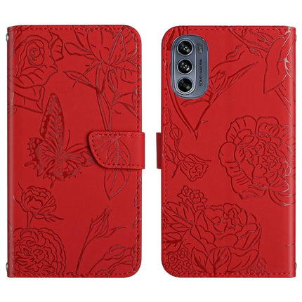 Skin Feel Butterfly Peony Embossed Leather Phone Case, For Honor Magic4, For Honor Magic4 Pro, For Motorola Moto G42, For Motorola Moto G62 5G