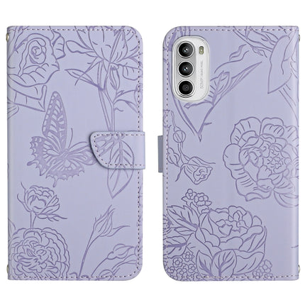 Skin Feel Butterfly Peony Embossed Leather Phone Case, For Motorola Moto G52J 5G, For Motorola Moto G71S, For OPPO Realme Narzo 50 4G, For OPPO Reno7 4G