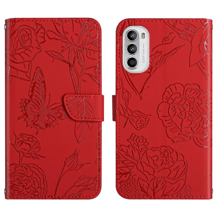 Skin Feel Butterfly Peony Embossed Leather Phone Case, For Motorola Moto G52J 5G, For Motorola Moto G71S, For OPPO Realme Narzo 50 4G, For OPPO Reno7 4G