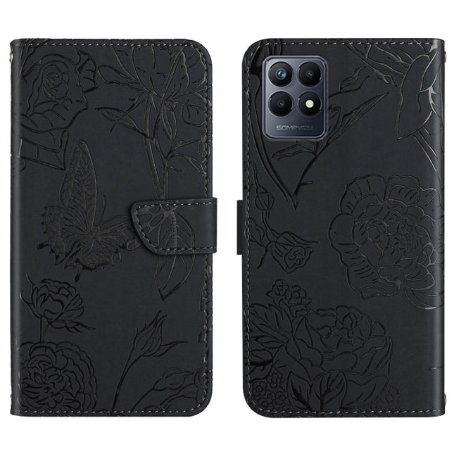 Skin Feel Butterfly Peony Embossed Leather Phone Case, For Motorola Moto G52J 5G, For Motorola Moto G71S, For OPPO Realme Narzo 50 4G, For OPPO Reno7 4G