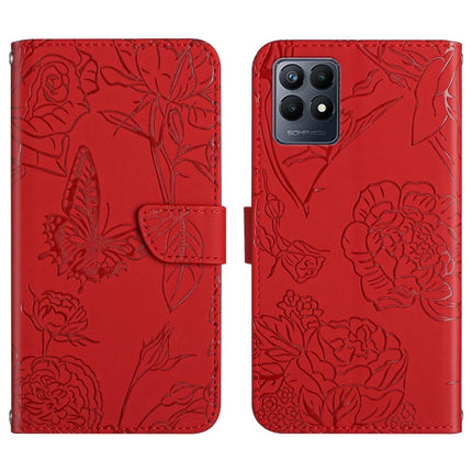 Skin Feel Butterfly Peony Embossed Leather Phone Case, For Motorola Moto G52J 5G, For Motorola Moto G71S, For OPPO Realme Narzo 50 4G, For OPPO Reno7 4G