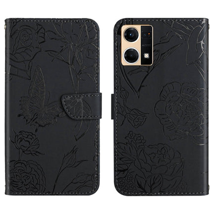 Skin Feel Butterfly Peony Embossed Leather Phone Case, For Motorola Moto G52J 5G, For Motorola Moto G71S, For OPPO Realme Narzo 50 4G, For OPPO Reno7 4G