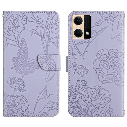 Skin Feel Butterfly Peony Embossed Leather Phone Case, For Motorola Moto G52J 5G, For Motorola Moto G71S, For OPPO Realme Narzo 50 4G, For OPPO Reno7 4G