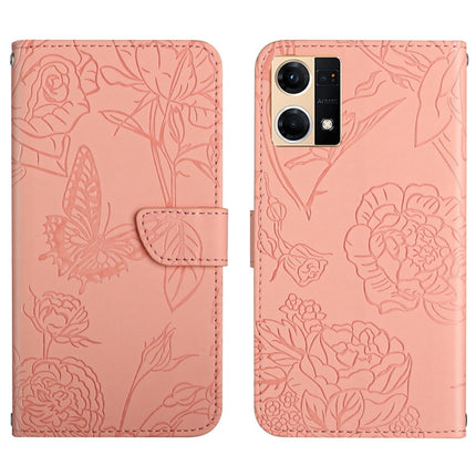 Skin Feel Butterfly Peony Embossed Leather Phone Case, For Motorola Moto G52J 5G, For Motorola Moto G71S, For OPPO Realme Narzo 50 4G, For OPPO Reno7 4G
