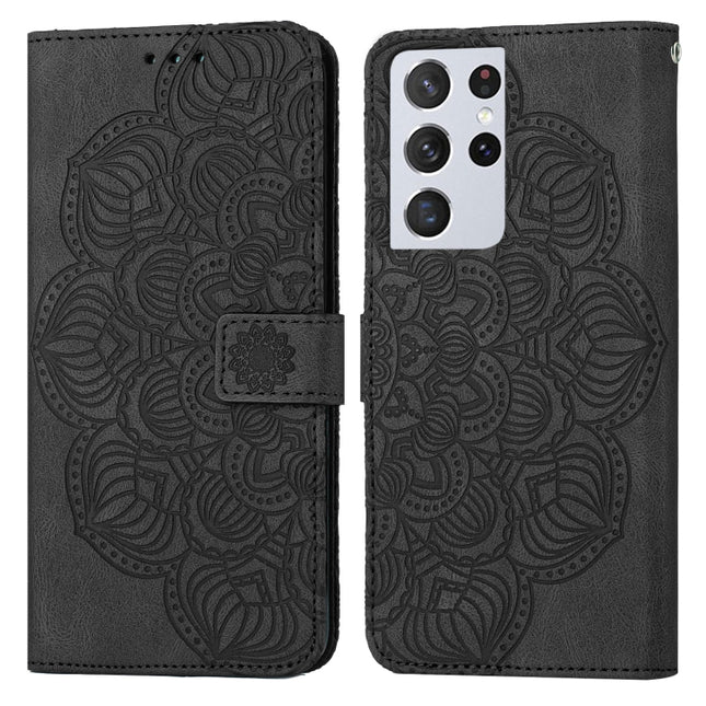 Mandala Embossed Flip Leather Phone Case, For Samsung Galaxy S21 Ultra 5G, For Samsung Galaxy S22 5G, For Samsung Galaxy S22+ 5G, For Samsung Galaxy S22 Ultra 5G