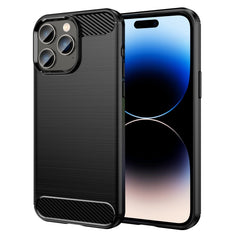 Brushed Texture Carbon Fiber TPU Phone Case, For iPhone 14 Pro Max, For iPhone 14 Plus, For iPhone 14, For iPhone 14 Pro