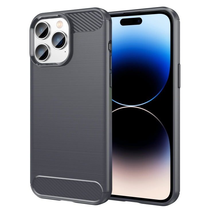 Brushed Texture Carbon Fiber TPU Phone Case, For iPhone 14 Pro Max, For iPhone 14 Plus, For iPhone 14, For iPhone 14 Pro