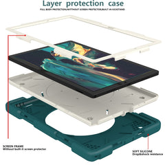 Silicone + PC Full Body Protection Tablet Case With Holder & Strap, For Samsung Galaxy Tab A8 10.5 2021, For iPad 10.2 2019/10.2 2020/10.2 2021