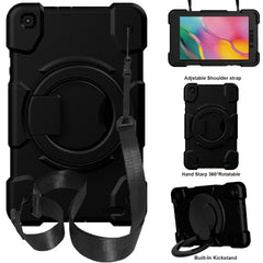 Silicone + PC Full Body Protection Tablet Case With Holder & Strap, For Samsung Galaxy Tab A 8.0 2019