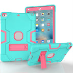 For iPad 4 / 3 / 2 / Mint Blue + Red