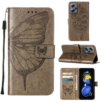 Embossed Butterfly Leather Phone Case, For Xiaomi 12 Lite, For Xiaomi Redmi Note 11T Pro, For Xiaomi Poco M4 5G