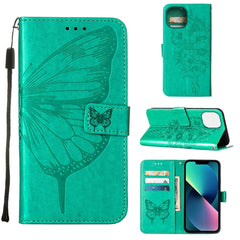 Embossed Butterfly Leather Phone Case, For iPhone 14, For iPhone 14 Plus, For iPhone 14 Pro, For iPhone 14 Pro Max