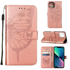 Embossed Butterfly Leather Phone Case, For iPhone 14, For iPhone 14 Plus, For iPhone 14 Pro, For iPhone 14 Pro Max