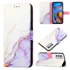 For Motorola Moto E32 / White Purple LS006