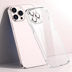 Transparent PC Phone Case with Lens Film, For iPhone 13, For iPhone 13 Pro, For iPhone 13 Pro Max, For iPhone 12, For iPhone 12 Pro, For iPhone 12 Pro Max