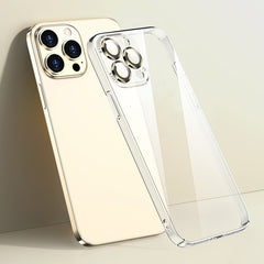 Transparent PC Phone Case with Lens Film, For iPhone 13, For iPhone 13 Pro, For iPhone 13 Pro Max, For iPhone 12, For iPhone 12 Pro, For iPhone 12 Pro Max