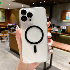 MagSafe Magnetic Transparent PC + Glass Lens Film Phone Case, For iPhone 13 Pro Max, For iPhone 13 Pro, For iPhone 13, For iPhone 12 Pro Max