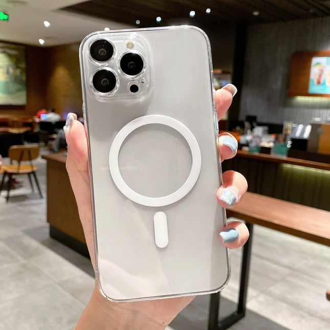 MagSafe Magnetic Transparent PC + Glass Lens Film Phone Case, For iPhone 12 Pro, For iPhone 12