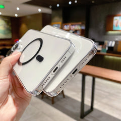 MagSafe Magnetic Transparent PC + Glass Lens Film Phone Case, For iPhone 12 Pro, For iPhone 12