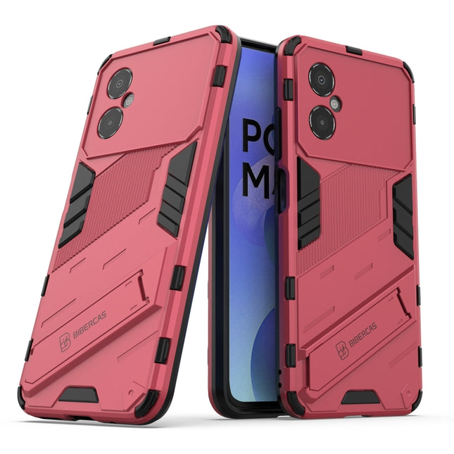 Punk Armor 2 in 1 PC + TPU Shockproof Phone Case with Invisible Holder, For Xiaomi Poco M4 5G