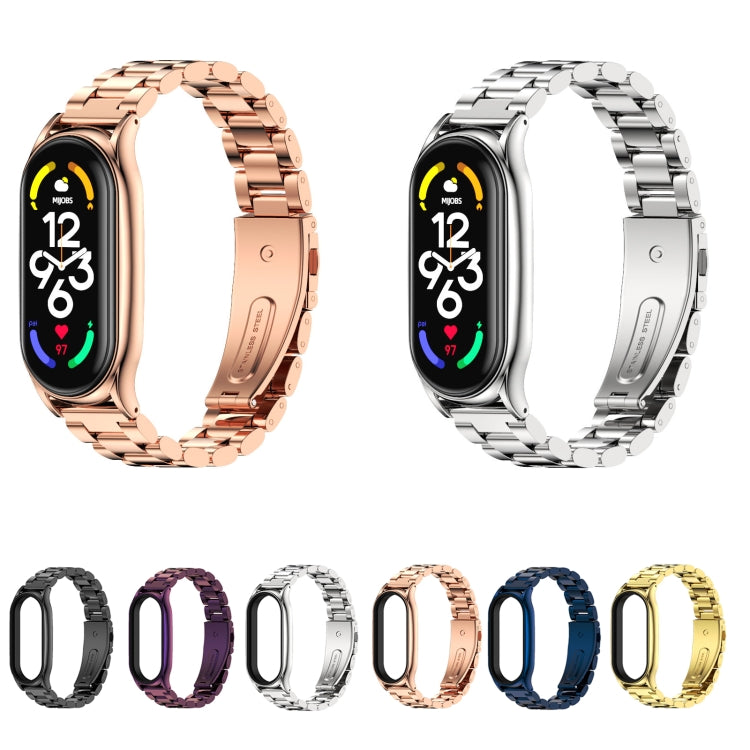 MIJOBS Three-Bead Metal Plus Stainless Steel Watch Band